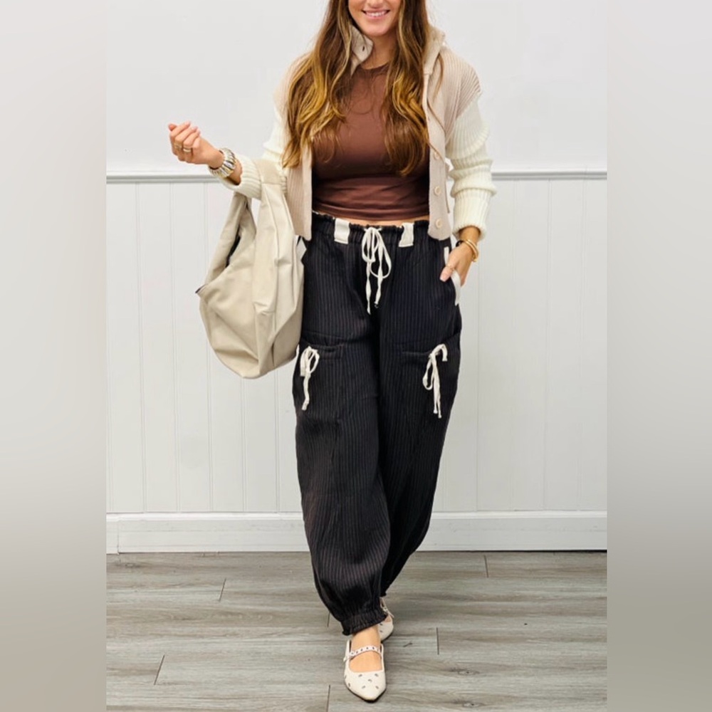 Midnight Striped Barrel Joggers - Picture 3 of 7